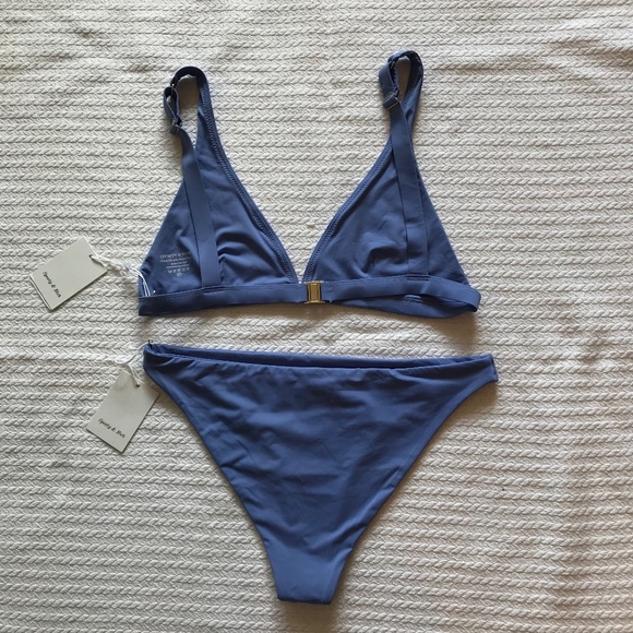 SPORTY & RICH ROMY BIKINI BOTTOM & TOP PERIWINKLE - Picture 7 of 11